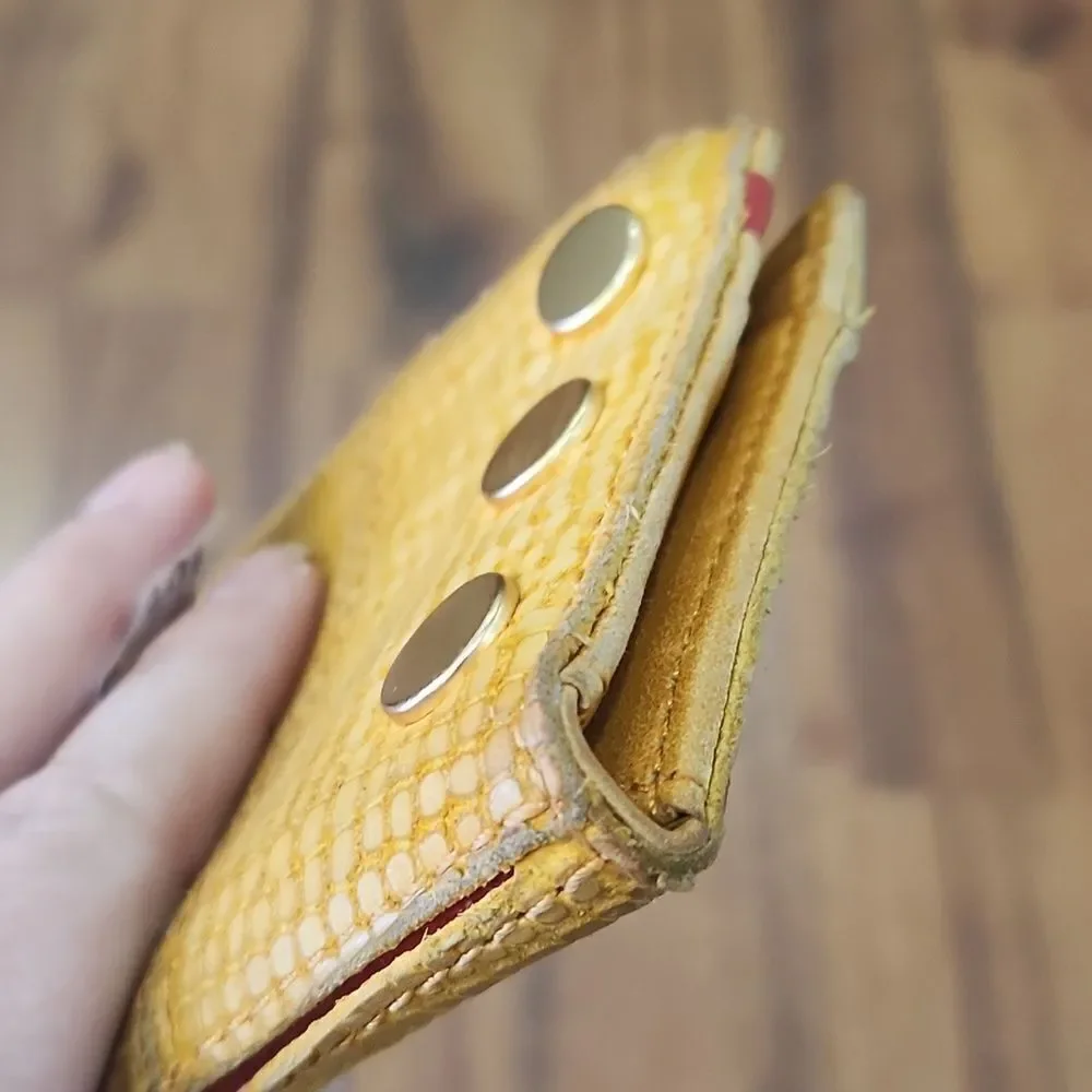 GUC Hammitt 110 North Leather Mustard Fauc Croc Wallet